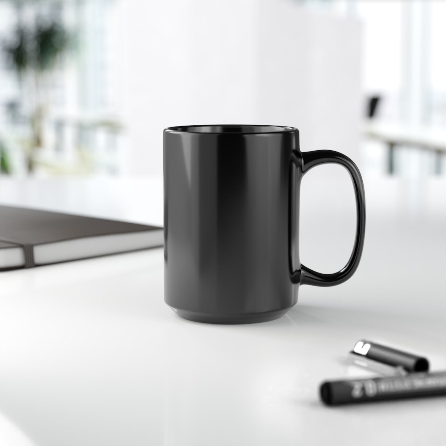 Flowers Semi-Colon Black Mug (11oz, 15oz)