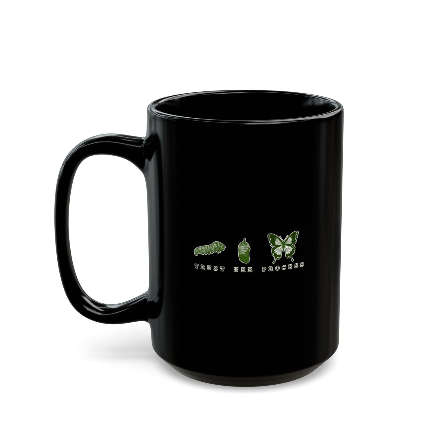 Flowers Semi-Colon Black Mug (11oz, 15oz)