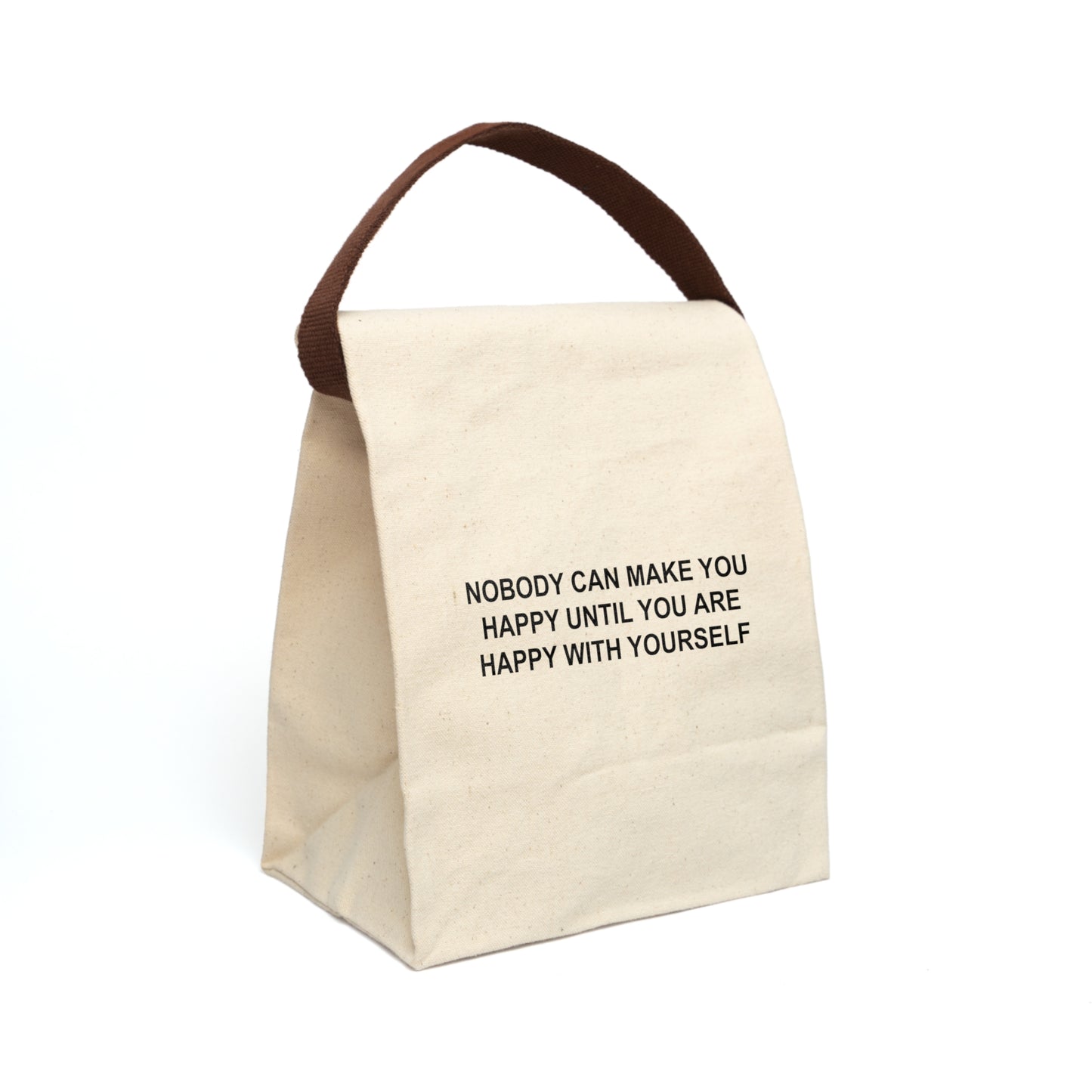 Happy with Yourself Canvas Lunch Bag With Strap