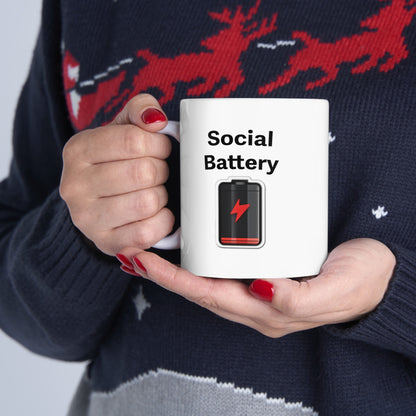 Social Battery 11oz Ceramic Mug