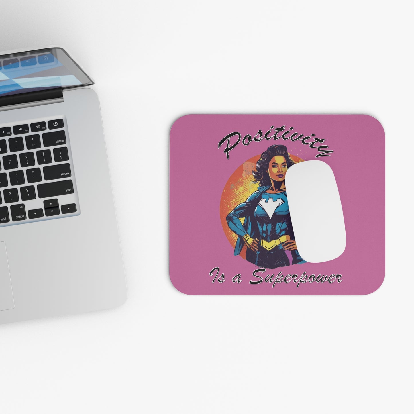 Positivity is a Superpower Female Superhero Mouse Pad (Rectangle)