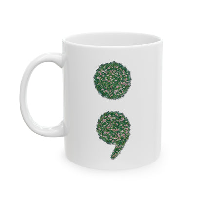 Flowers Semi-Colon 11oz Ceramic Mug