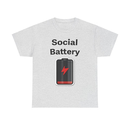 Social Battery Low Unisex Heavy Cotton Tee