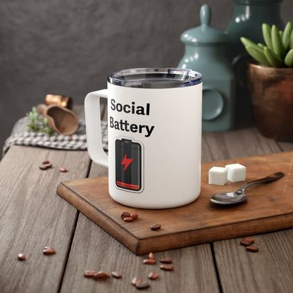 Social Battery Low 10oz Insulated Coffee Mug