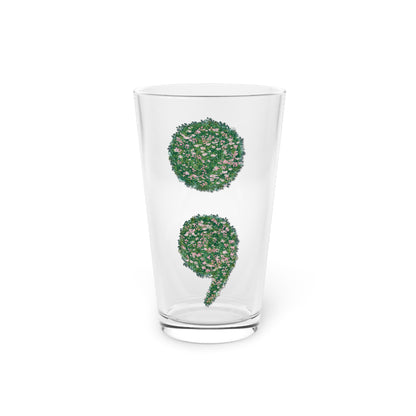 Flowers Semi-Colon 16oz Pint Glass