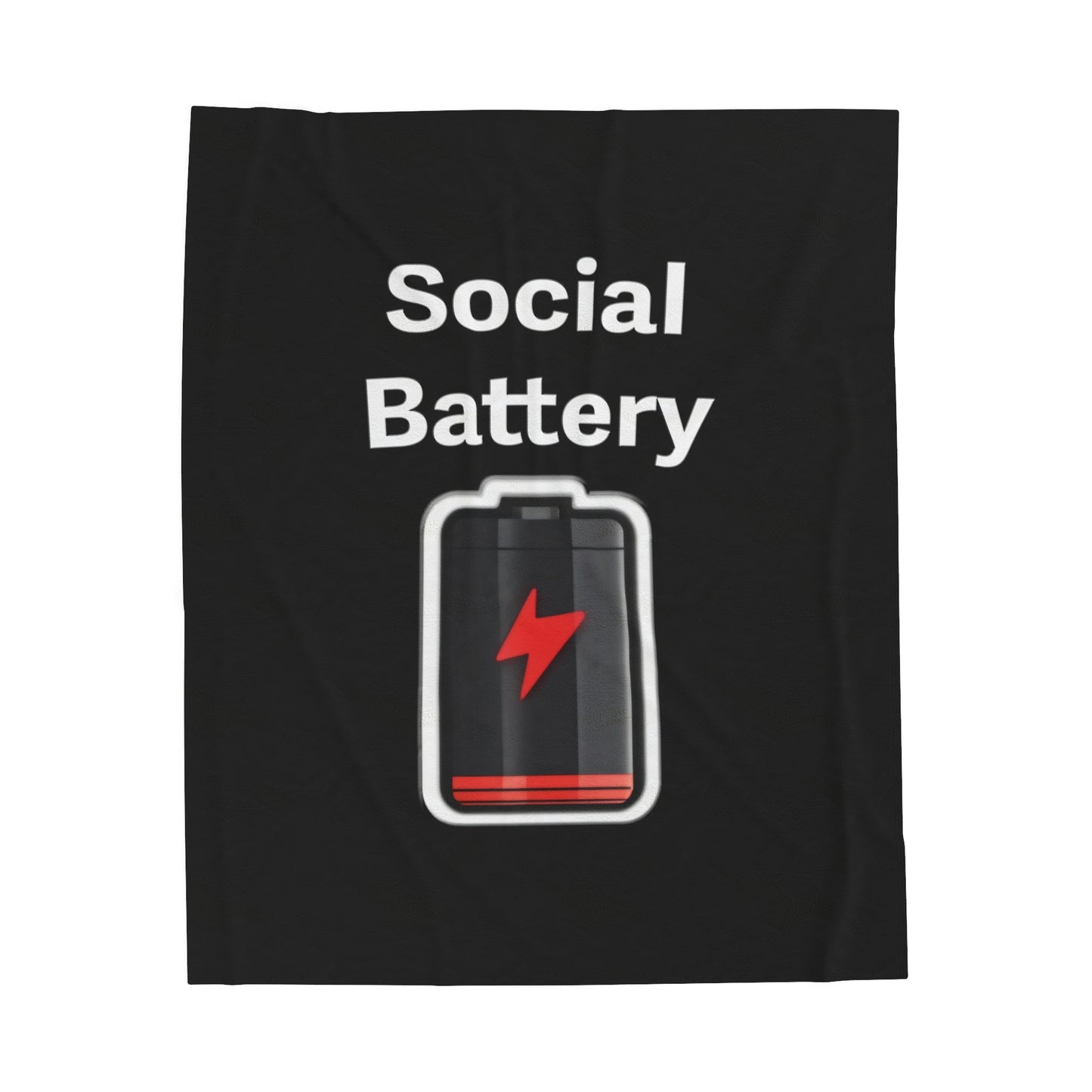 Social Battery Low Velveteen Plush Blanket