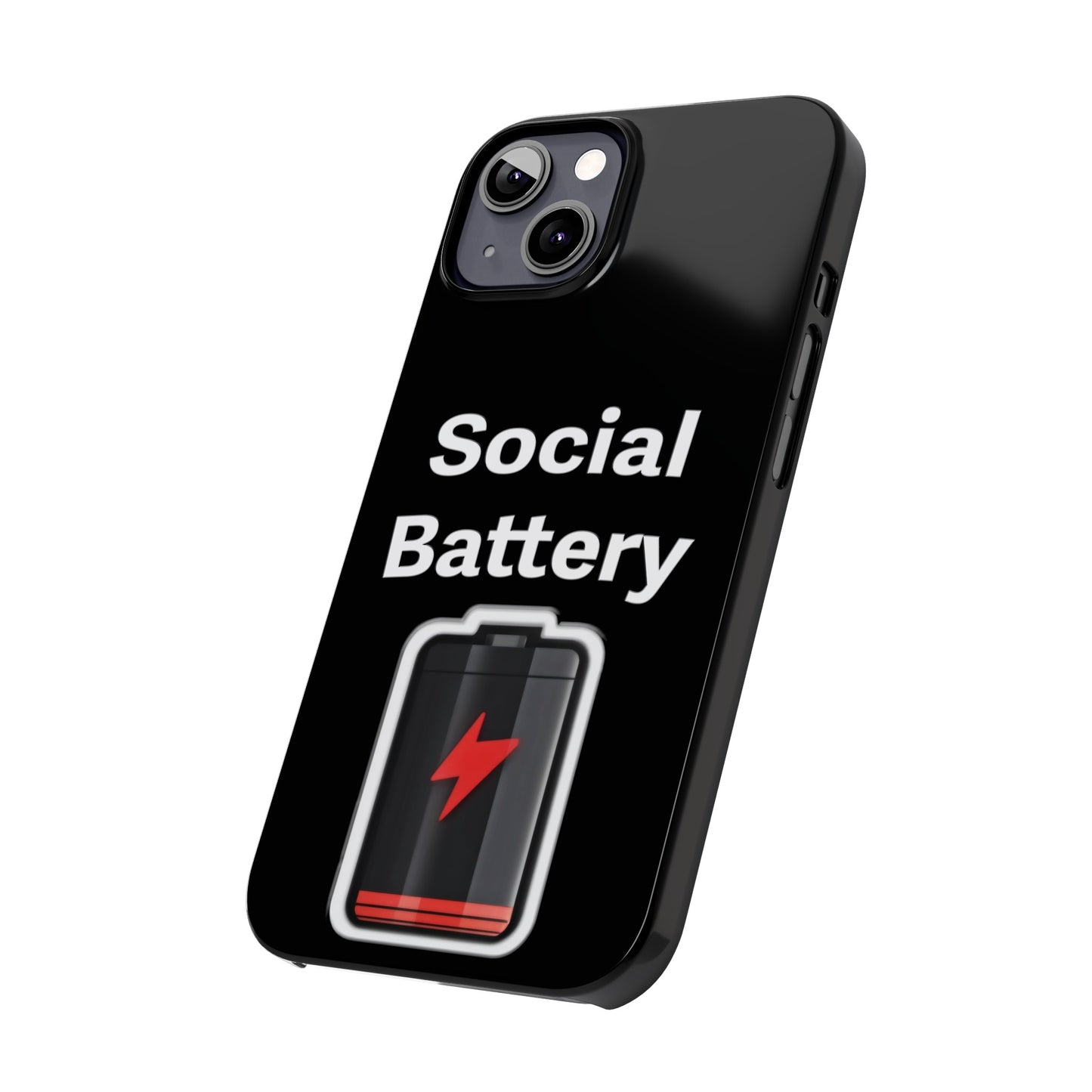 Social Battery Low Slim Phone Cases