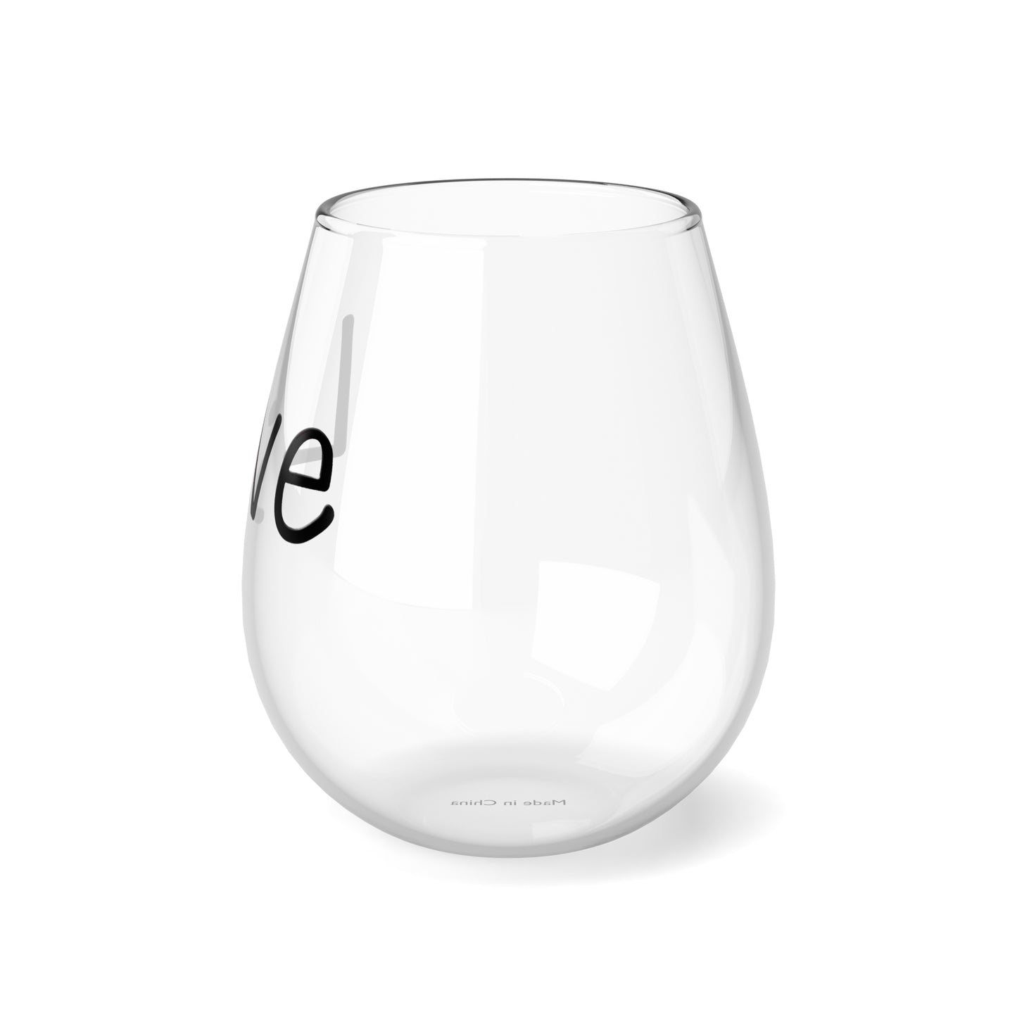 Semi-Colon L;ve 12oz Stemless Wine Glass