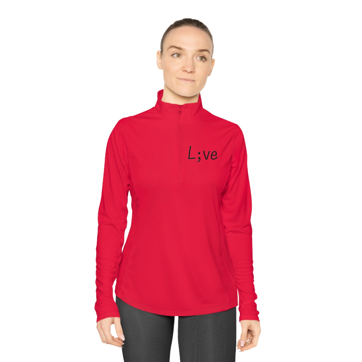 Semi-Colon L;ve Ladies Quarter-Zip Pullover