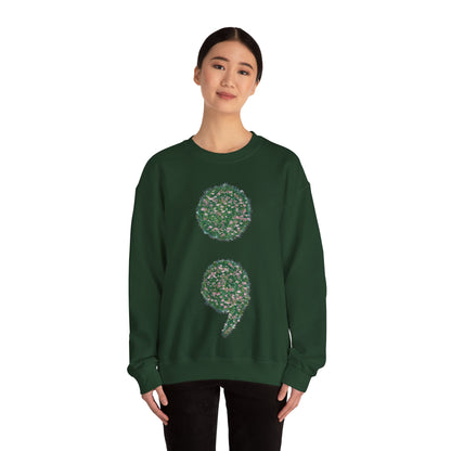 Flowers Semi-Colon Unisex Heavy Blend™ Crewneck Sweatshirt