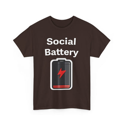 Social Battery Low Unisex Heavy Cotton Tee