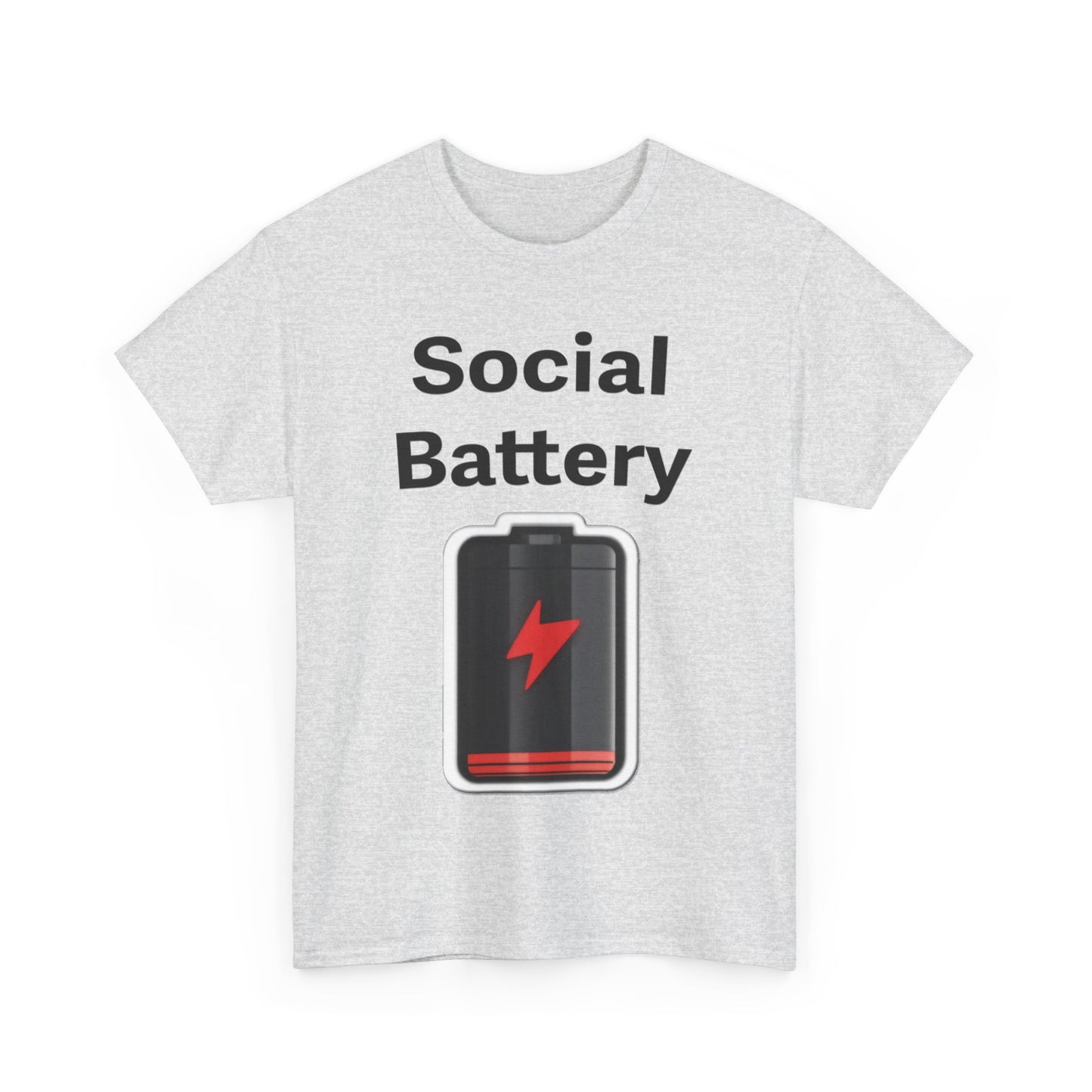 Social Battery Low Unisex Heavy Cotton Tee