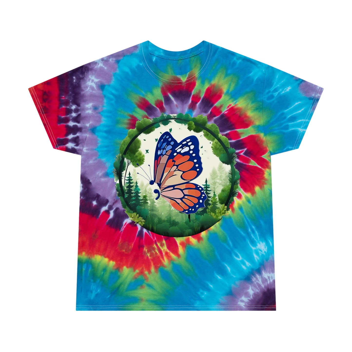 Semi-Colon Butterfly Tie-Dye Tee, Spiral