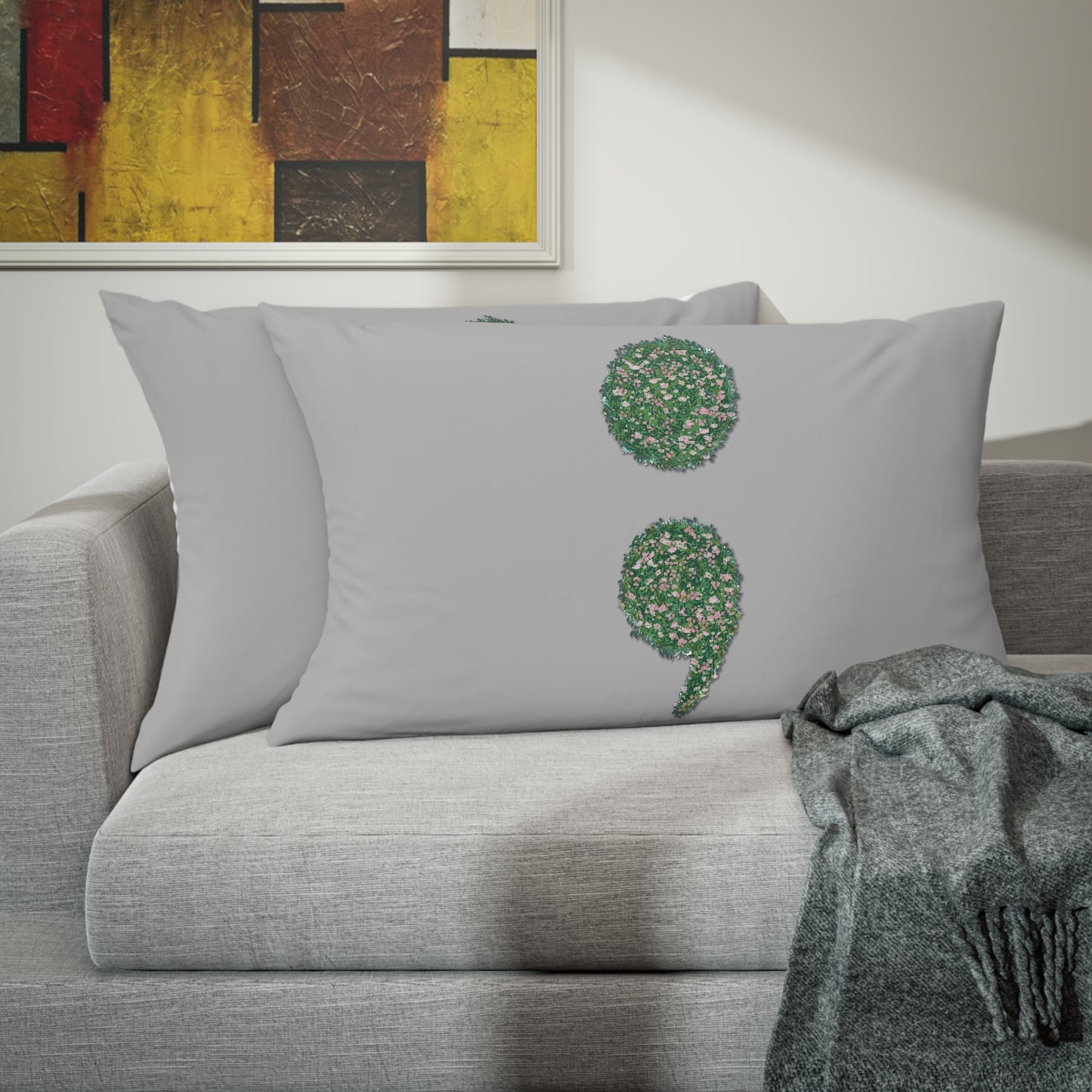 Flowers Semi-Colon Pillow Sham