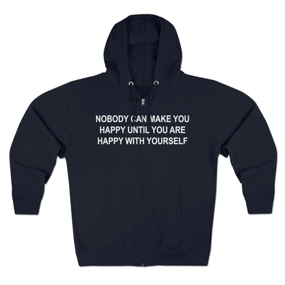 Happy with Yourself Unisex Zip Hoodie