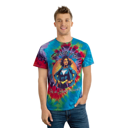 Positivity is a Superpower Female Superhero Tie-Dye Tee, Spiral