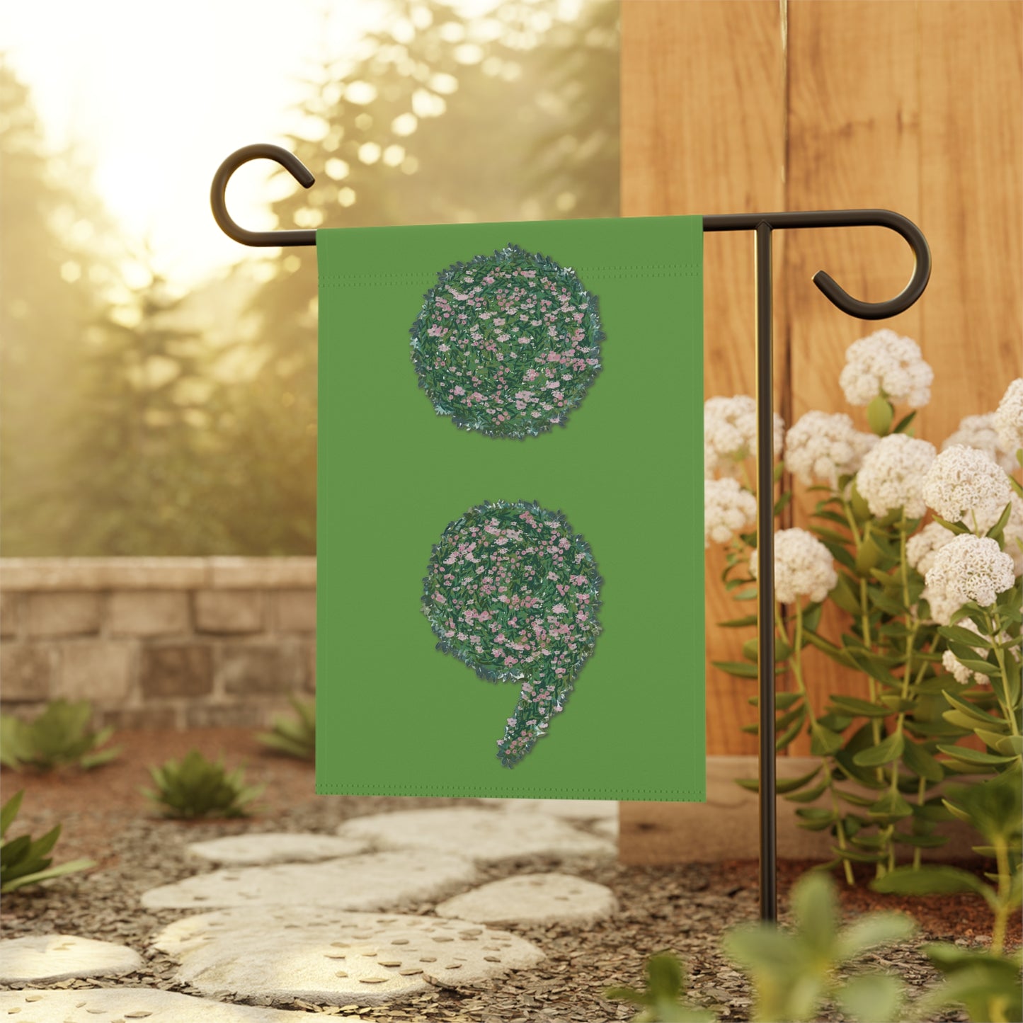 Flowers Semi-Colon Garden & House Banner