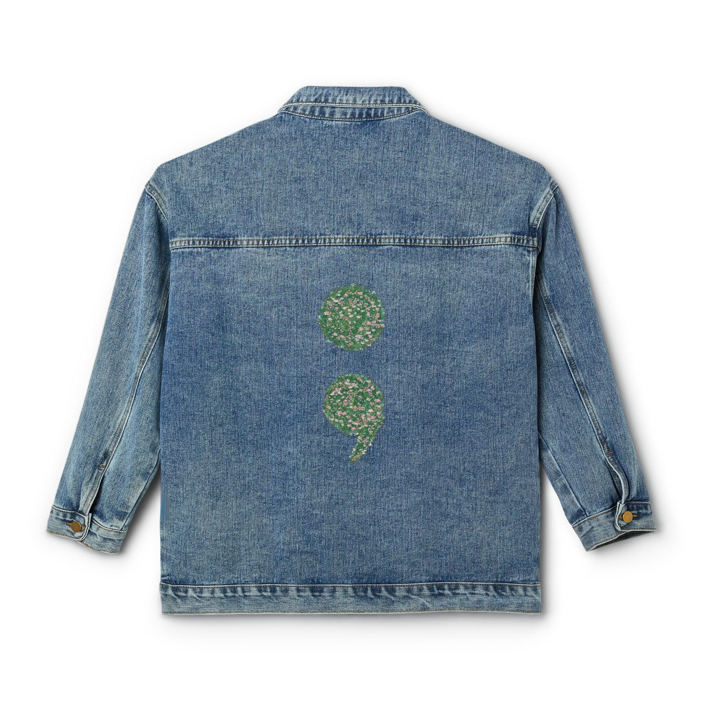 Flowers Semi-Colon Women's Denim Jacket