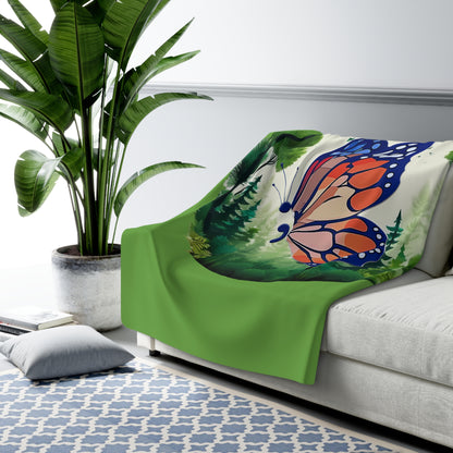 Semi-Colon Butterfly Sherpa Fleece Blanket