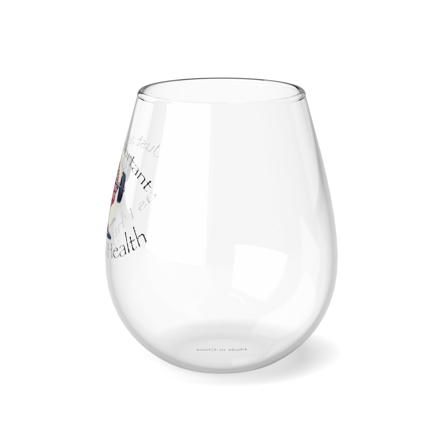 Mental Health Muscle 12oz Stemless Wine Glass