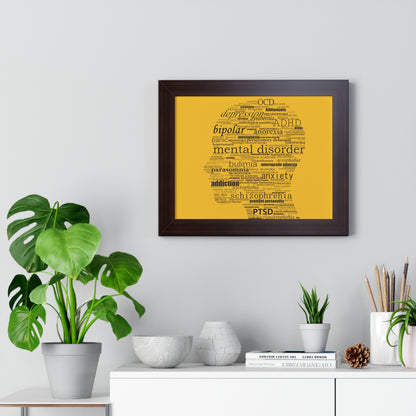 Mental Disorder Silhouette Framed Horizontal Poster