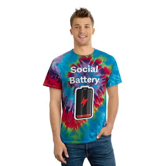 Social Battery Low Tie-Dye Tee, Spiral