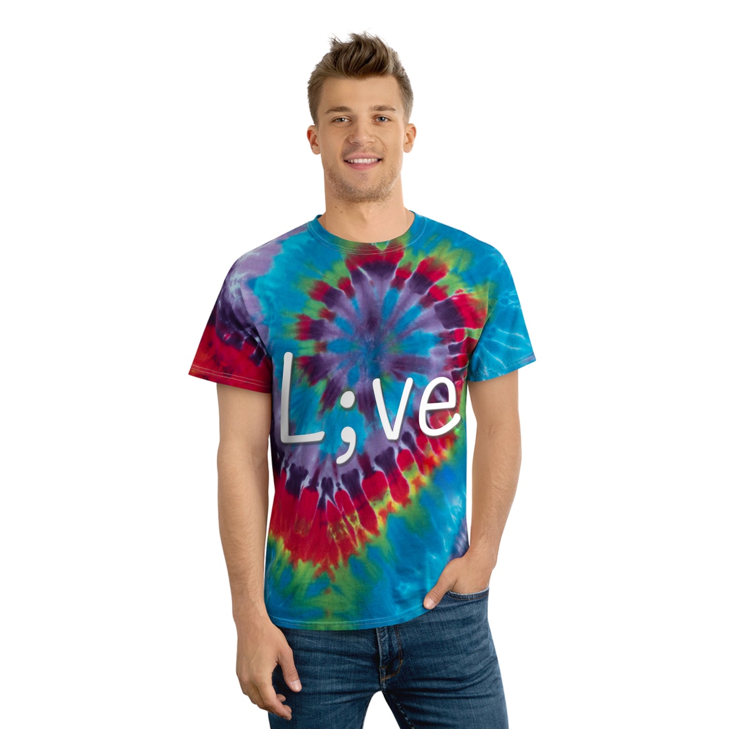 Semi-Colon L;ve Tie-Dye Tee, Spiral