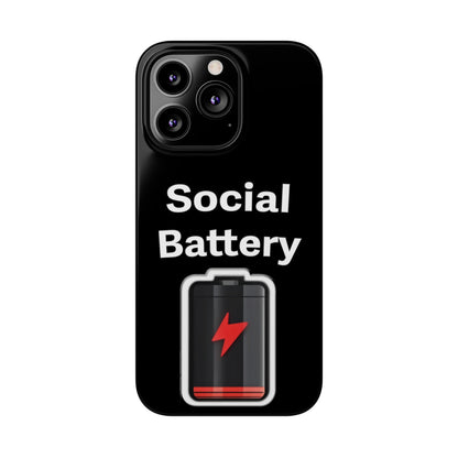 Social Battery Low Slim Phone Cases