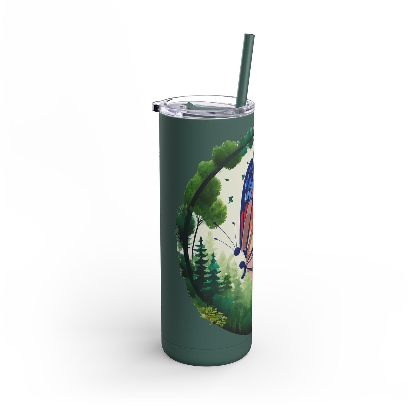 Semi-Colon Butterfly Skinny Matte Tumbler, 20oz