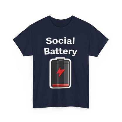 Social Battery Low Unisex Heavy Cotton Tee