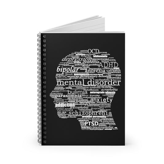 Mental Disorder Silhouette Spiral Notebook - Ruled Line