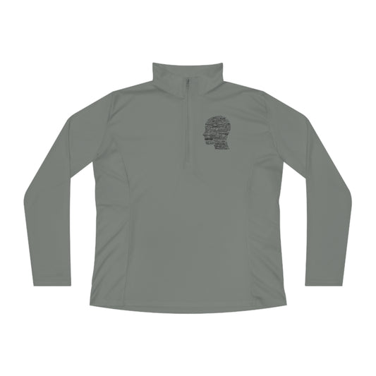 Mental Disorder Silhouette Ladies Quarter-Zip Pullover