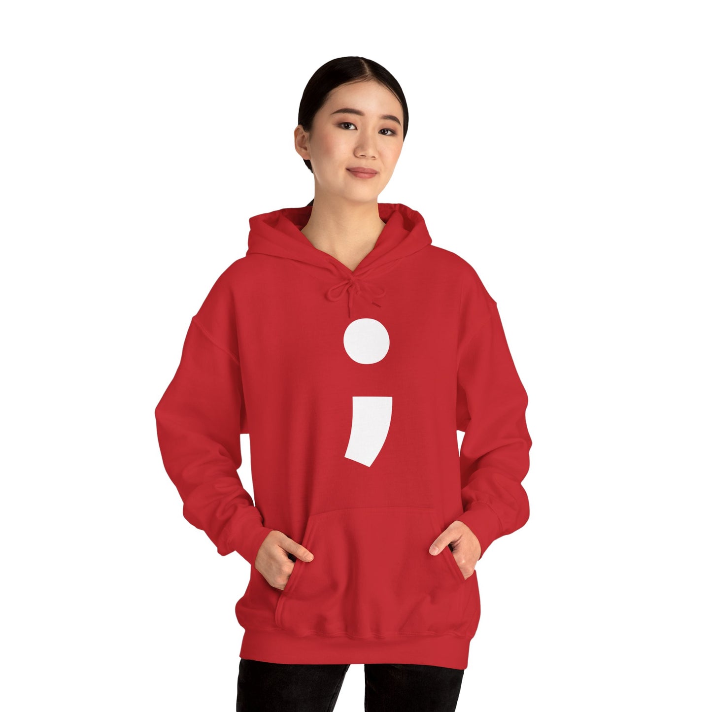 Semi-Colon ; Heavy Blend™ Hooded Sweatshirt