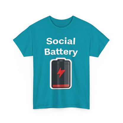 Social Battery Low Unisex Heavy Cotton Tee