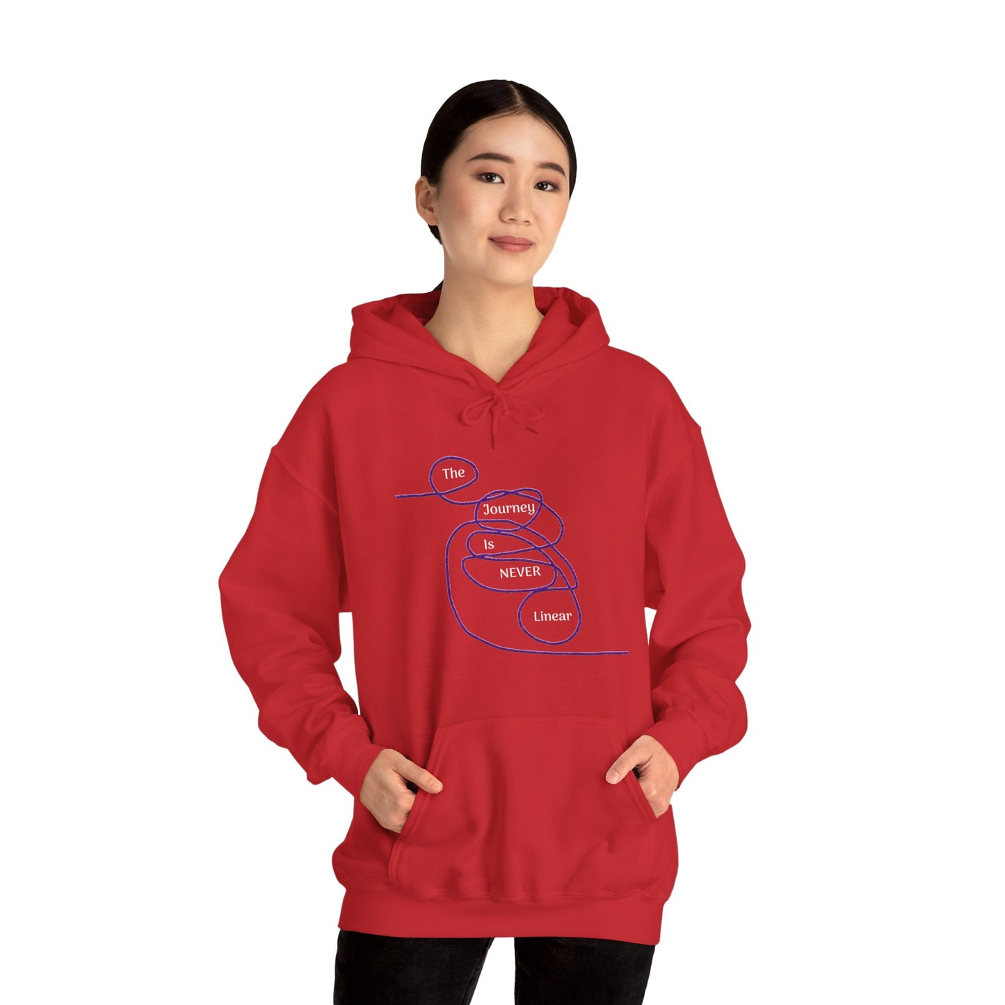 The Journey is Never Linear Heavy Blend™ Hooded Sweatshirt