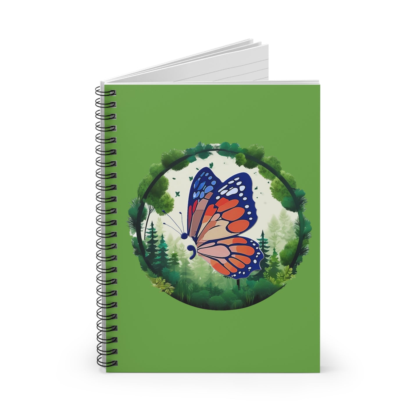 Semi-Colon Butterfly Spiral Notebook - Ruled Line