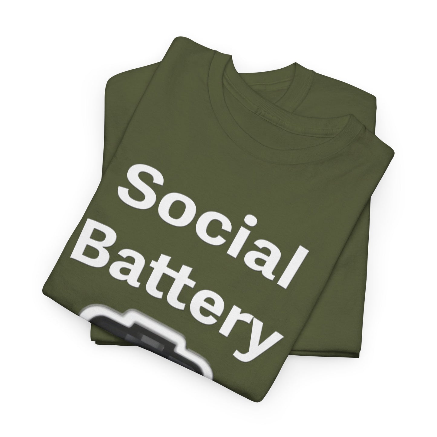 Social Battery Low Unisex Heavy Cotton Tee