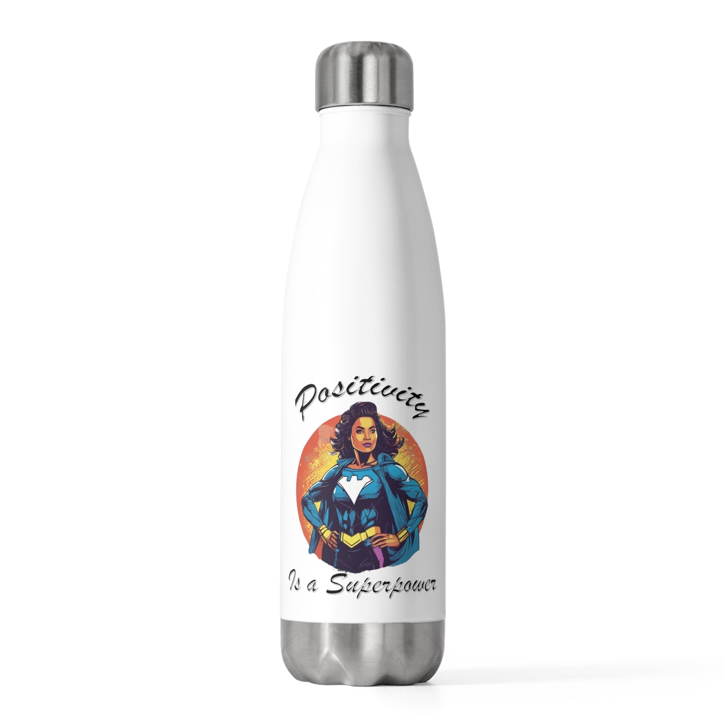 Positivity is a Superpower Female Superhero 20oz Insulated Bottle