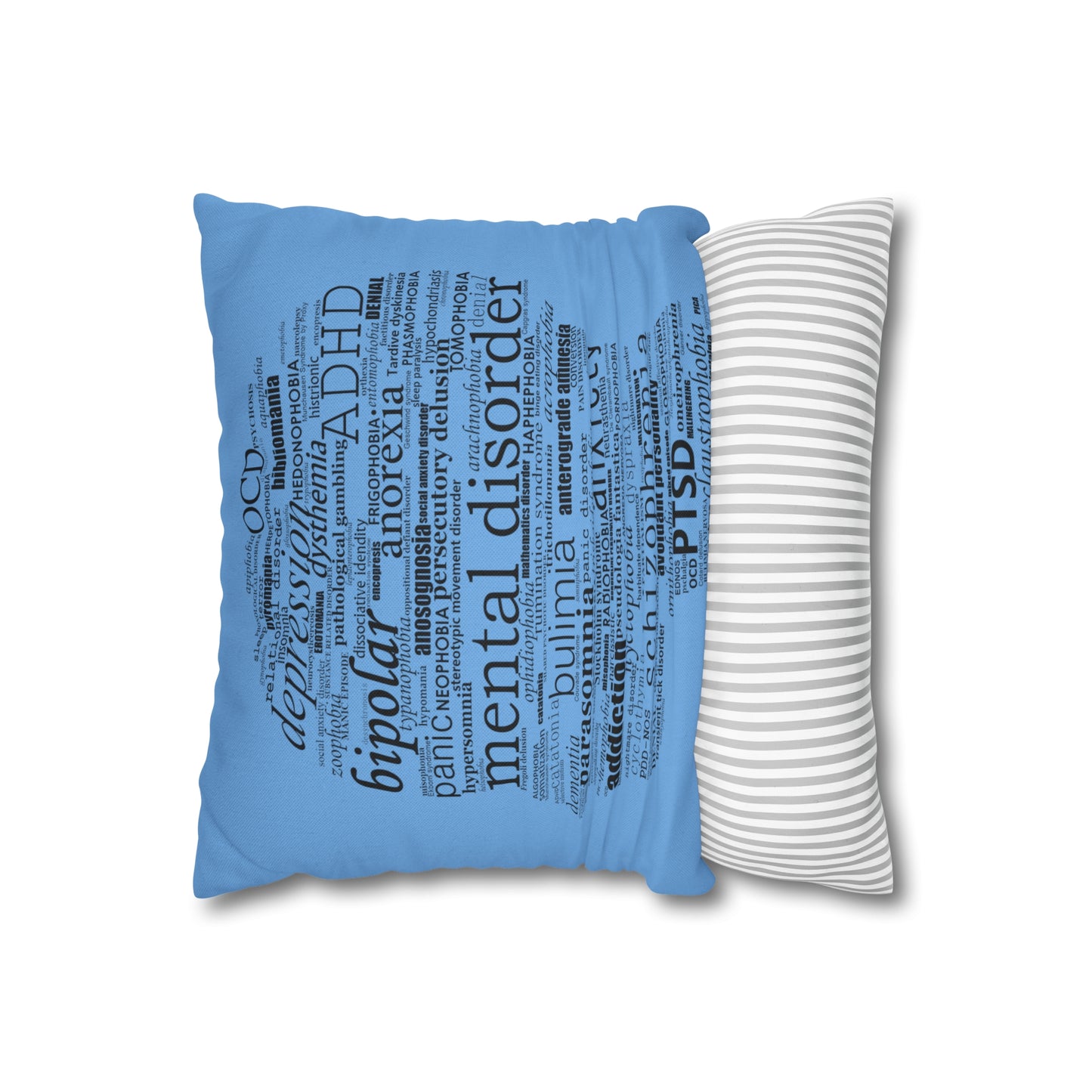 Mental Disorder Silhouette Spun Polyester Square Pillowcase