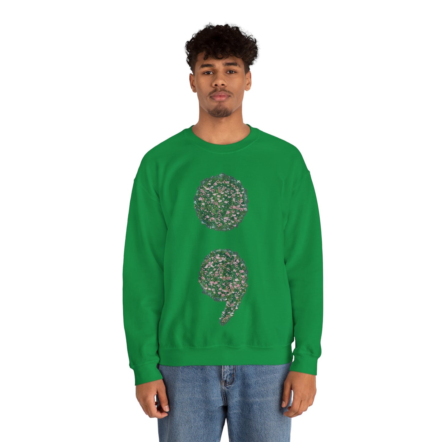 Flowers Semi-Colon Unisex Heavy Blend™ Crewneck Sweatshirt