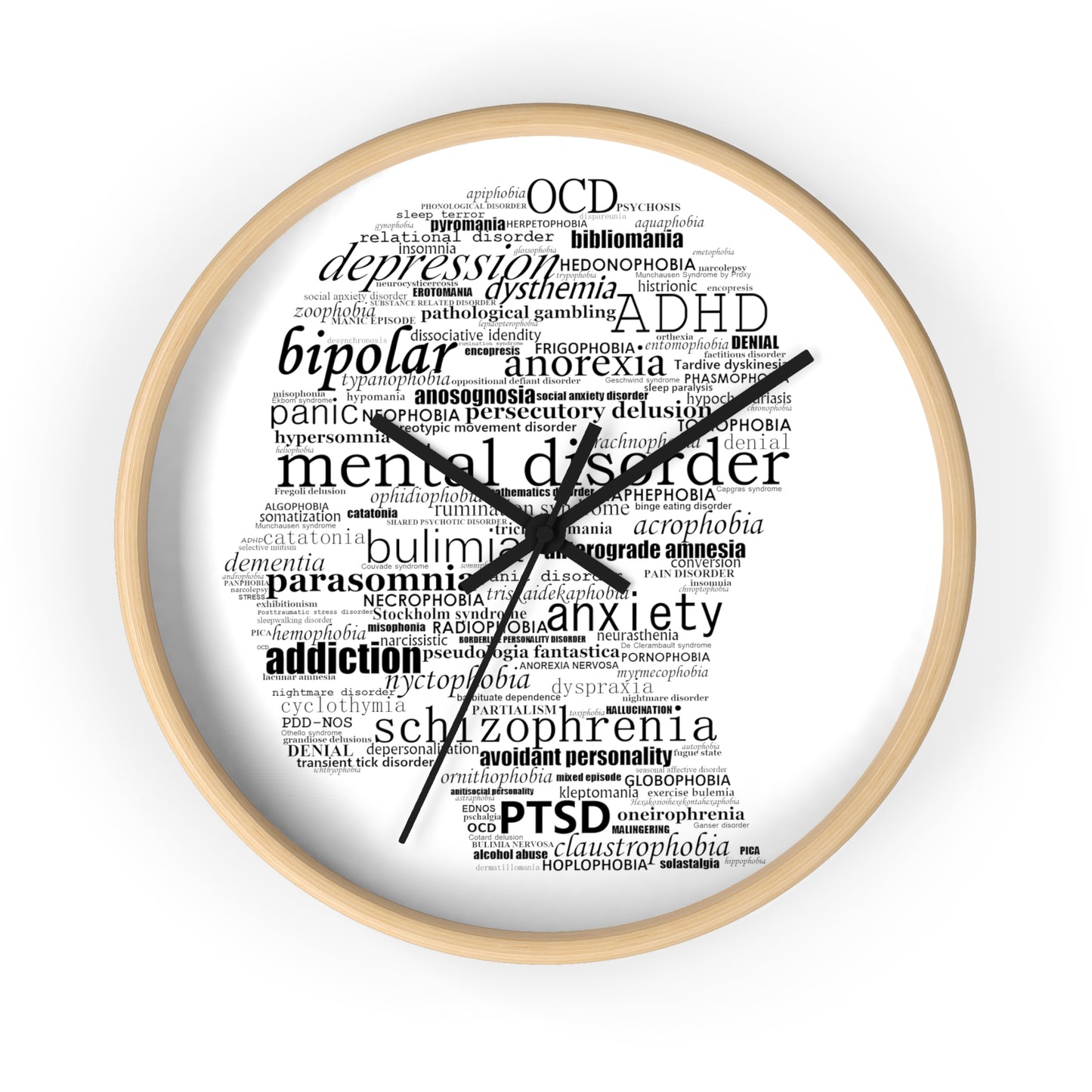 Mental Disorder Silhouette Wall Clock