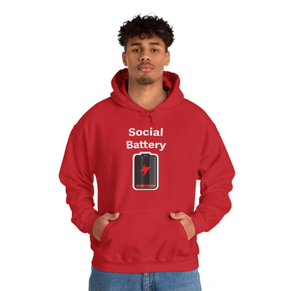 Social Battery Low Heavy Blend™ Hooded Sweatshirt