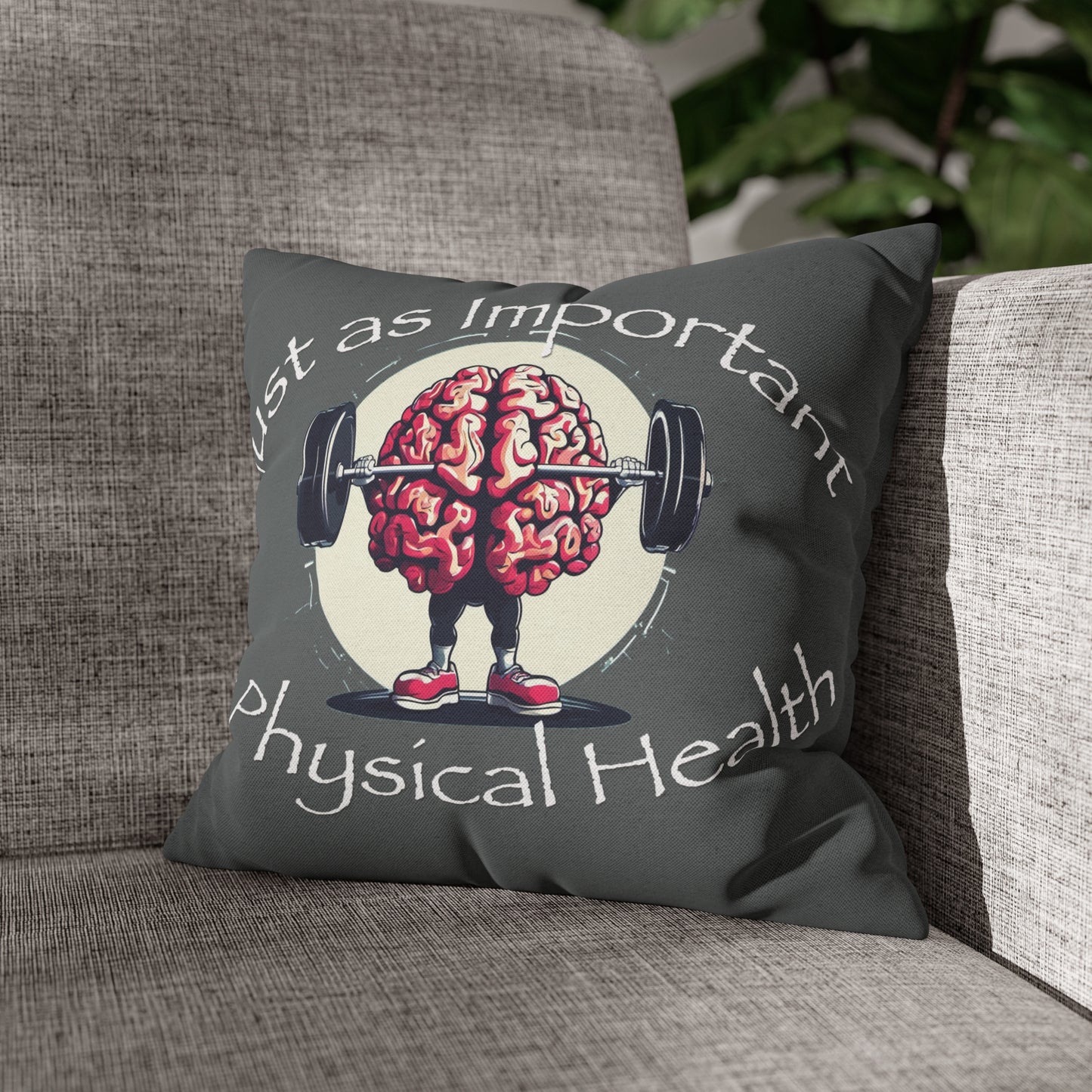 Mental Health Muscle Spun Polyester Square Pillowcase