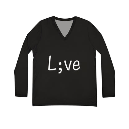 Semi-Colon L;ve Women's Long Sleeve V-neck Shirt