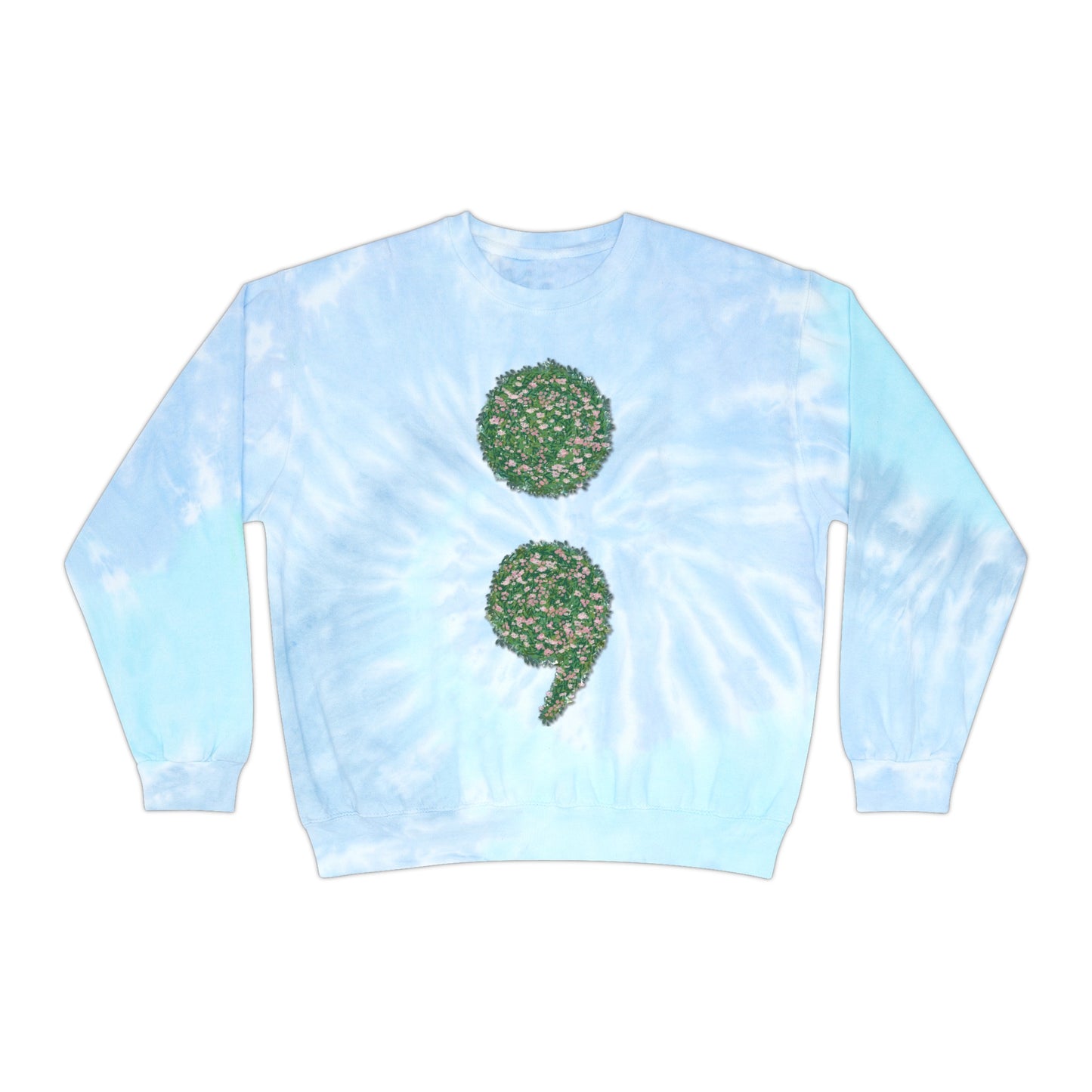 Flowers Semi-Colon Unisex Tie-Dye Sweatshirt