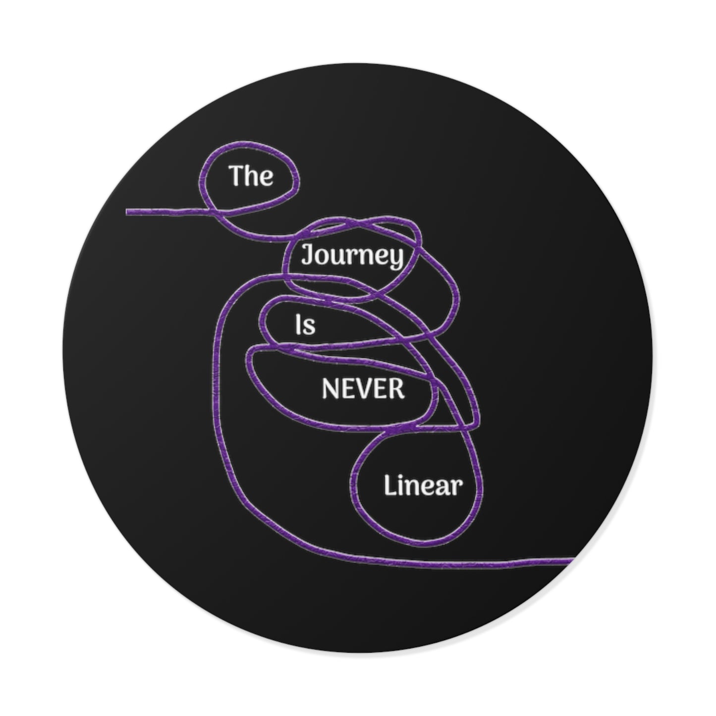 The Journey is Never Linear Round Vinyl Stickers