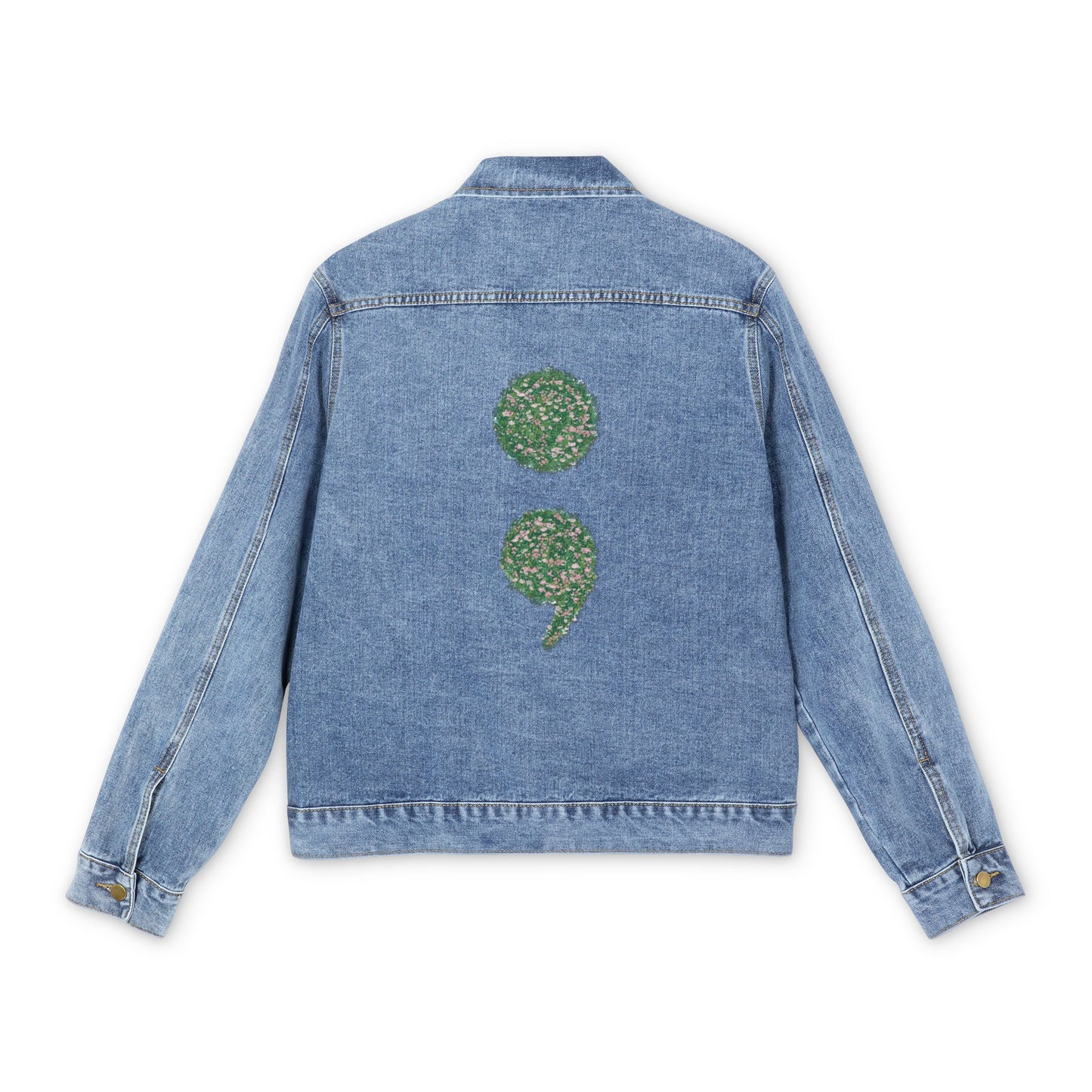 Flowers Semi-Colon Men's Denim Jacket