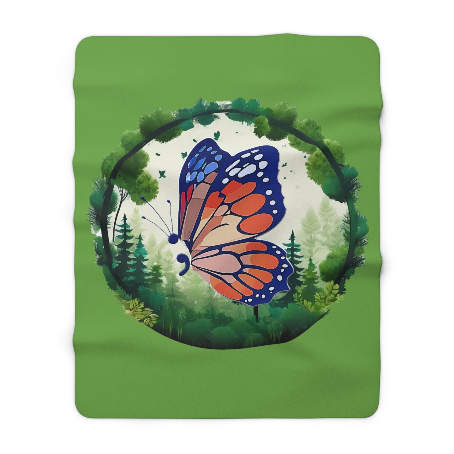 Semi-Colon Butterfly Sherpa Fleece Blanket