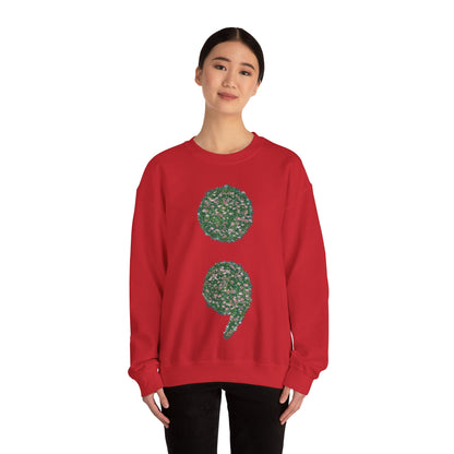 Flowers Semi-Colon Unisex Heavy Blend™ Crewneck Sweatshirt