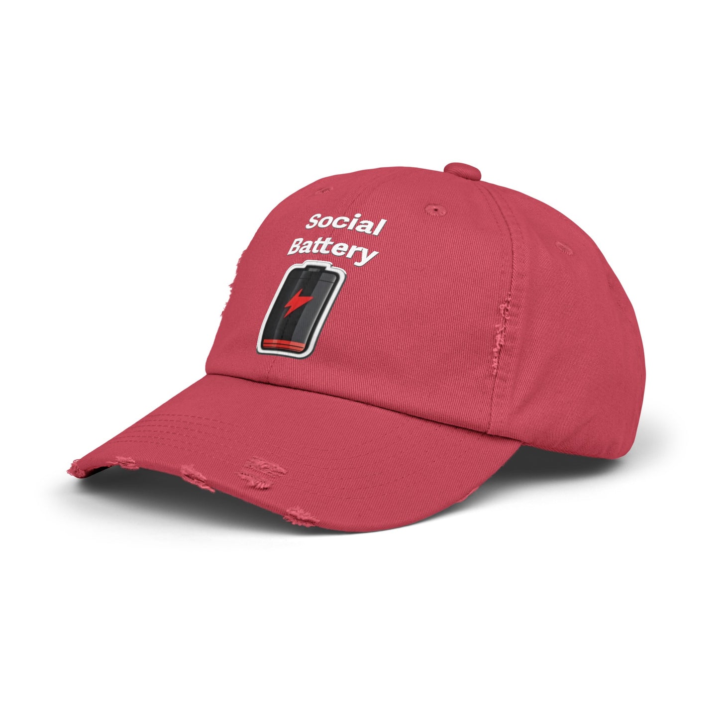 Social Battery Low Unisex Distressed Cap